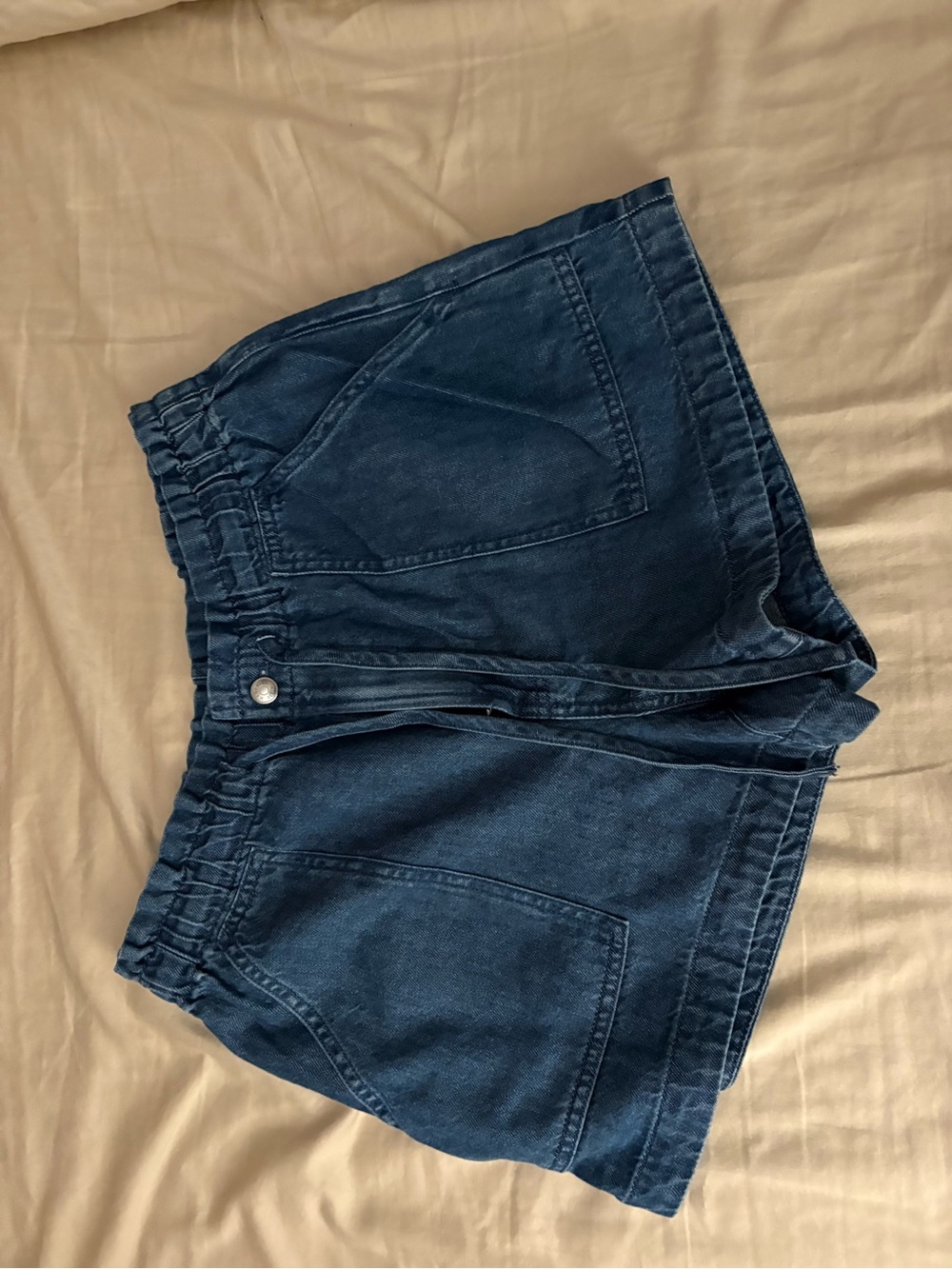 Madewell Indigo Elastic-Waist Denim Shorts